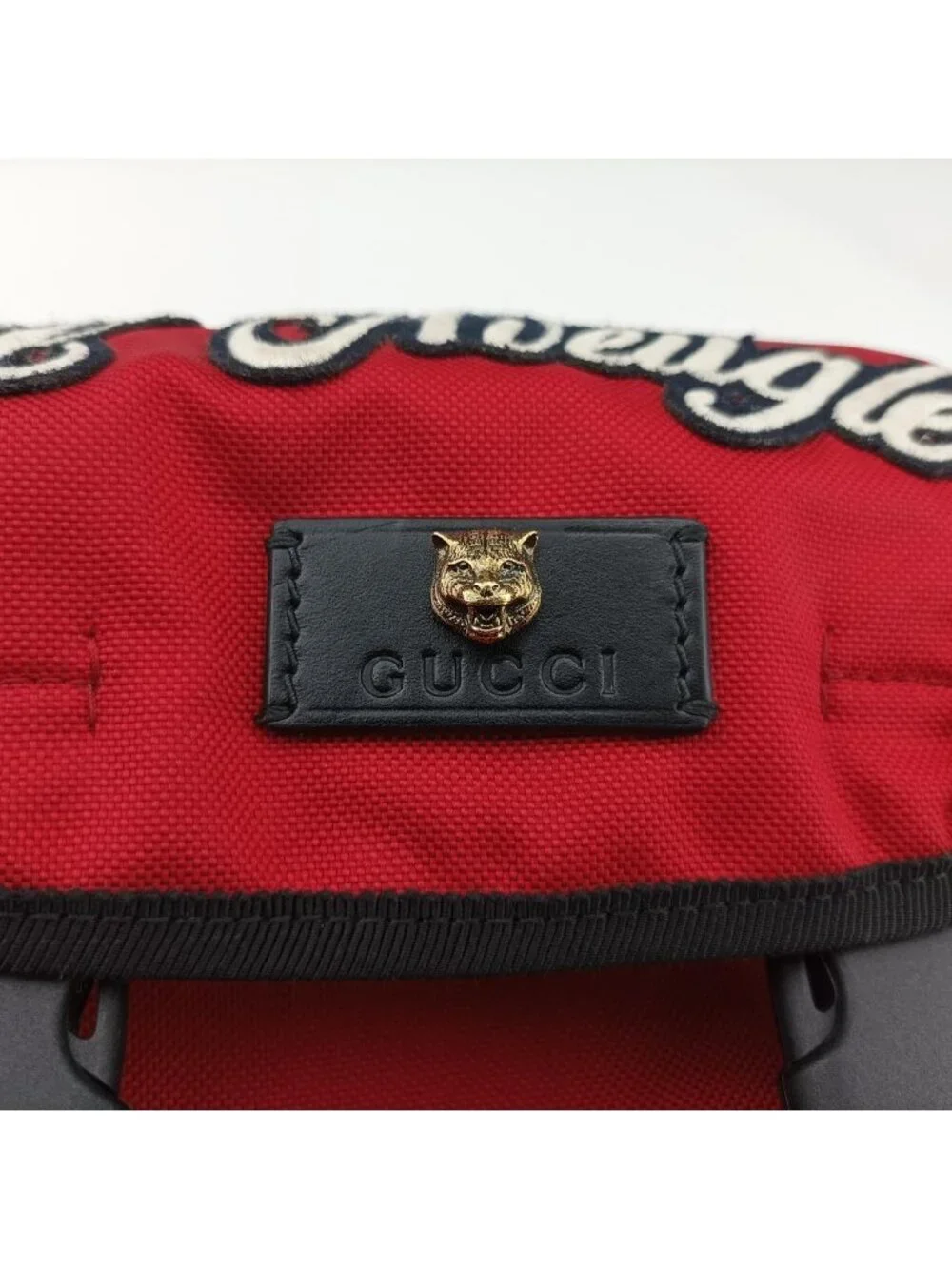 Gucci Techno Vintage Web la Vougre Pal Amour Embroidery Red Canvas Backpack